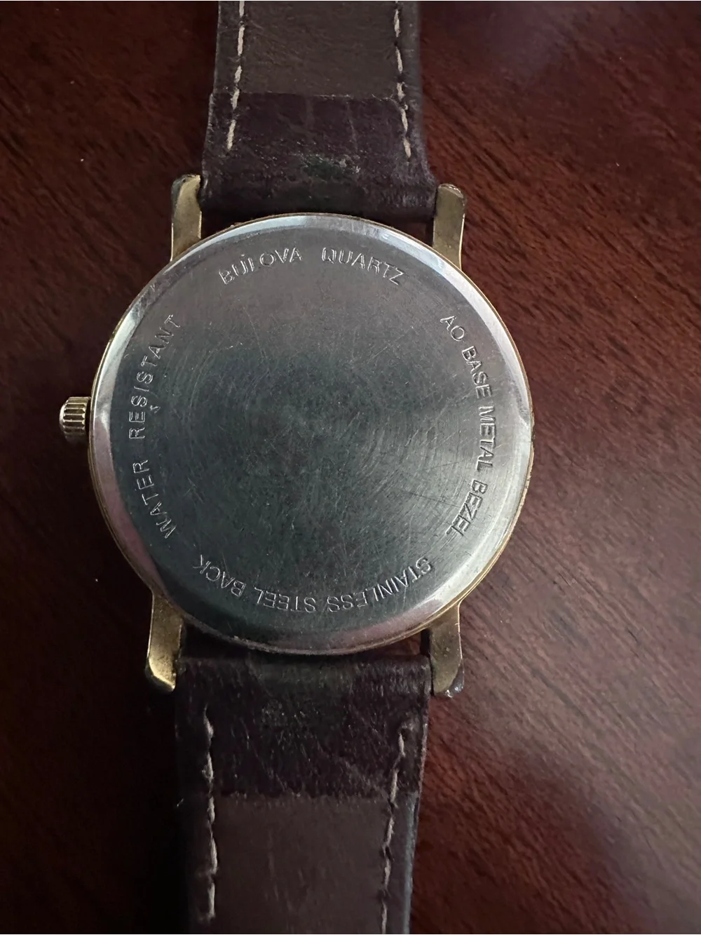 Bulova Gold-Tone Case Men’s Watch with Brown Leather Strap